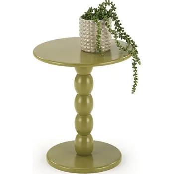 Konferenční stolek Kulatý dřevěný konferenční stolek Deleyna v moderní olivové barvě do obývacího pokoje a ložnice Intesi