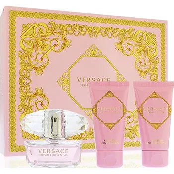 Dámský parfém Versace Bright Crystal dárková sada pro ženy toaletní voda 50 ml + tělové mléko 50 ml + sprchový gel 50 ml