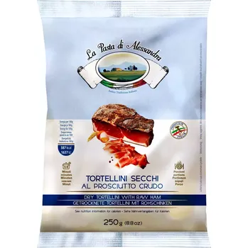 Sušené vaječné semolinové Tortellini plněné prosciuttem LA PASTA DI ALESSANDRA 250g