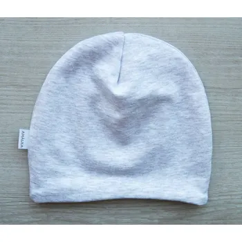 Kojenecká čepice AMÁLKA Dvojitá elastická čepička, světle šedá Velikost: 74-80