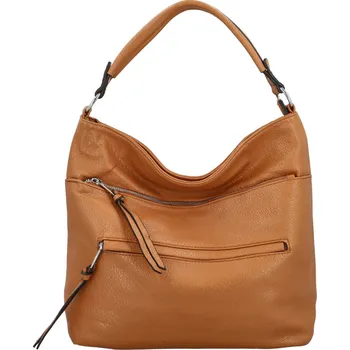 Trendy dámská koženková kabelka na rameno Aurella, hnědá