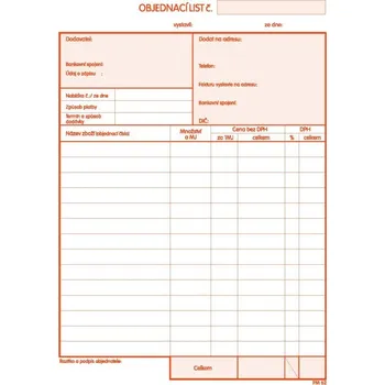 Tiskopis Objednací list A5 propis PaM 62