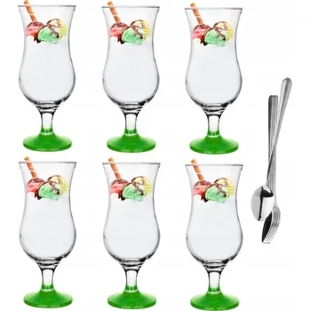 Sklenice Koktejlové Skleničky Glasmark , bezbarvé, zelené, 420 ml, 6 ks