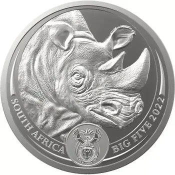 Rand Refinery Stříbrná investiční mince Nosorožec 1 Oz | Big Five II | 2022 | 31,1 g