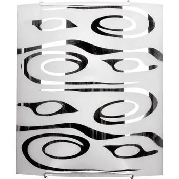 Stropní skleněné svítidlo Edgar bílý glamour obdélníkový do koupelny a ložnice E27