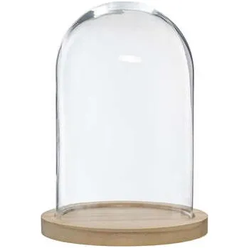 Dóza na potraviny Atmosphera Skleněné stínidlo 29,5 cm s dřevěným podstavcem