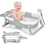 Vanička pro miminko s teploměrem skládací 27L SPRINGOS BAMBINA šedá