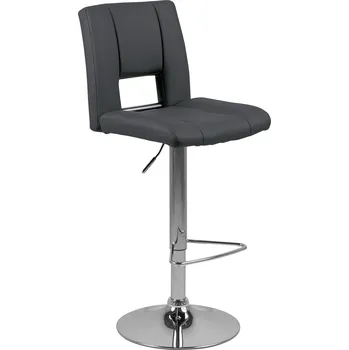 Barová židle Barová židle Sylvia šedá čalouněná s opěrkou výškově nastavitelná moderní do kuchyně a k ostrůvku Actona