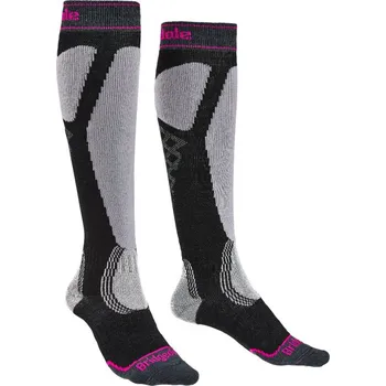 Dámské ponožky Ponožky Bridgedale Ski Easy On Women's graphite/purple/134 S (3-4,5 UK)