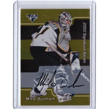 Sběratelská karetní hra 2001-02 Bap Signature Series MIKE DUNHAM Gold Auto Podpis