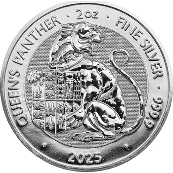 Stříbrná investiční mince The Royal Tudor Beasts - The Queen‘s Panther 2 Oz 2025