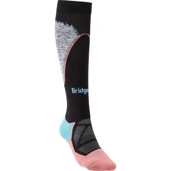 Dámské ponožky Dámské ponožky Bridgedale Ski Midweight black/coral/227 L (7-8,5 UK)