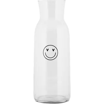 Skleněná karafa se smajlíkem Heart &amp; Smile - Ø 9*25 cm / 1000 ml