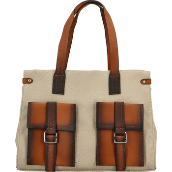 Kabelka Stylová dámská koženková kabelka na rameno Neil, béžová