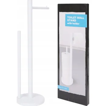 STOJAN NA TOALETNÍ PAPÍR DO KOUPELNY 53CM KOVOVÝ BÍLÝ LOFT