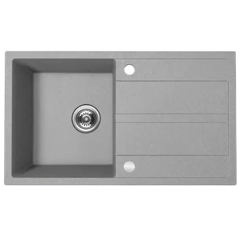 Kuchyňský dřez Kuchinox Viti, 1-komorový granitový dřez 760x440x175 mm + sifon, šedá, LAV-SBX_511Y