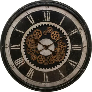 Hodiny Velké nástěnné hodiny Charly 76 cm černé retro tichý strojek do obýváku Atmosphera