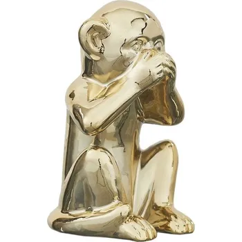 Dekorační figurka opice zlatá keramická Intesi 10 cm do obýváku nebo jako dárek