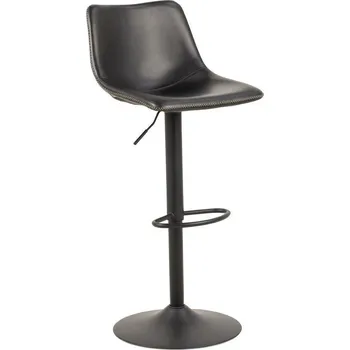 Barová židle Barová židle s opěrkou Oregon Actona černá, otočná, výškově nastavitelná, ekokůže vintage do kuchyně a jídelny