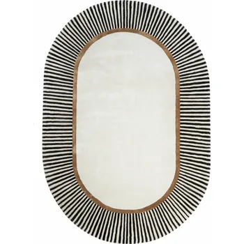 Koberec Oválný vlněný koberec Amber Beige 160x230 do obýváku moderní měkký