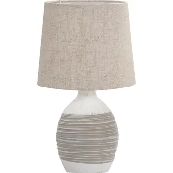 Lampička Noční lampička Ambon moderní keramická béžová s textilním stínidlem Candellux 35 cm
