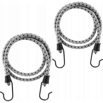 autokoberec Gumové lanko s háčky pro upevnění zavazadel a plachet, šedé, 100 cm / 2 ks