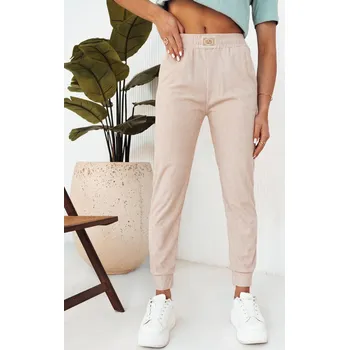 Světle béžové žebrované tepláky BRINAT UY2047 Velikost: XL/2XL