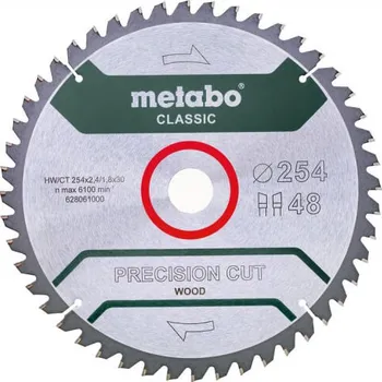 Pilový kotouč Metabo Pilový kotouč "Precision Cut Wood - Classic", 254x30, Z48 WZ 5°neg. 628061000 + Prodloužená záruka výrobce