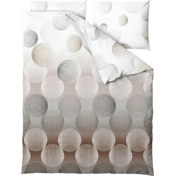 Povlečení Bavlněné Povlečení 220x200 Galaxy, bílé, hnědé, černé, geometrický vzor