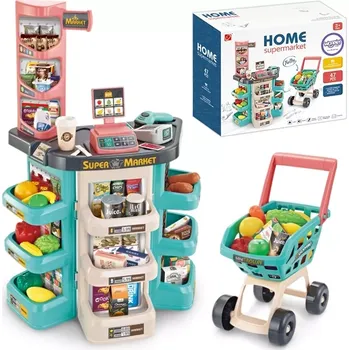 Hra na obchod Woopie Store Supermarket a vozík Nákupní košík Pokladna Skener hmotnosti