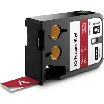 Pásek do tiskárny Páska Dymo XTL, 19mm (vinyl) červená, bílý tisk, 7m