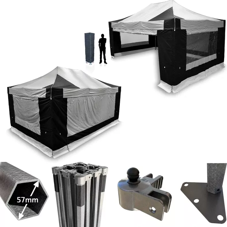Nůžkový párty stan RedX® PROFI EXTREME COMPOSITE 4x6 m (Plně profesionální párty stan 4x6 m ve verzi s pevnou kompozitovou konstrukcí - dostupný v 8 barvách a možností vlastního potisku)