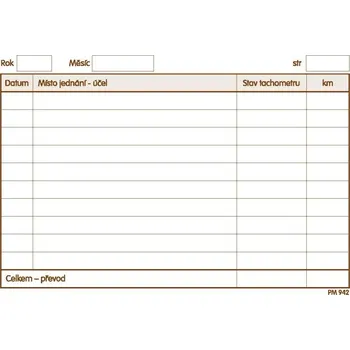 Tiskopis Kniha jízd podnikatele A6 PaM 942