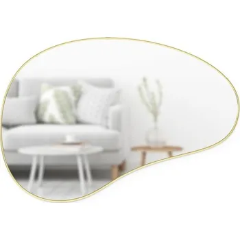 Zrcadlo Závěsné zrcadlo Hubba Pebble zlaté moderní na stěnu do předsíně a koupelny