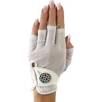 Golf BEST OF GOLF America dámská golfová rukavice White Half Finger Rukavice: na levou ruku, Velikost: S