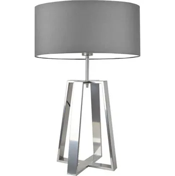 Lampička Noční lampička Thor moderní šedá se stínidlem na stříbrné základně LYSNE