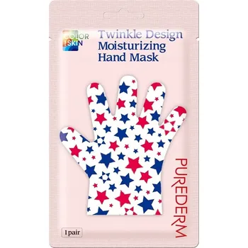 Péče o ruce PUREDERM COLOR!SKIN! Hydratační maska na ruce s potiskem hvězdiček 1 pár