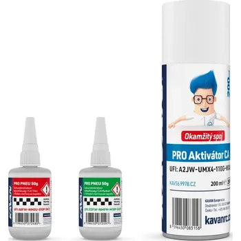 Průmyslové lepidlo KAVAN PRO PNEU střední a řidké vteřinové lepidlo 50g + Kavan aktivátor CA 200ml