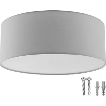 Žárovka TecTake Stropní svítidlo Circum, textilní stínidlo v lněném vzhledu, šedé