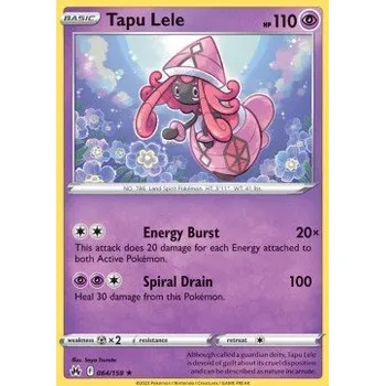 Sběratelská karetní hra Pokémon CRZ 064/159 Tapu Lele - Crown Zenith Stav: Near Mint, Verze: REVERSE HOLO