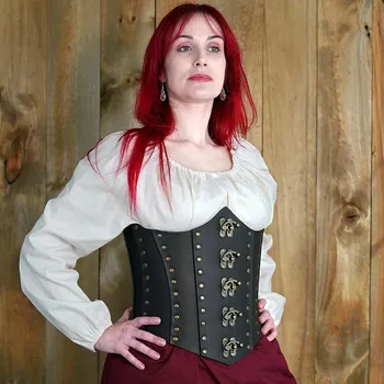 Karnevalový kostým Výprodej Pirátský kožený korzet pod prsa Anne Bonny - Outlet