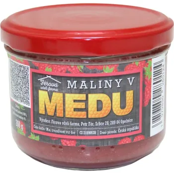 Maliny v medu včelí farma Fér
