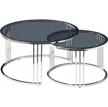 Konferenční stolek Konferenční stolek Signal kulatý 80 x 80 x 45 cm stříbrný