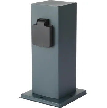 Venkovní osvětlení Brilagi - Venkovní zásuvkový sloupek PILLAR 1Z SCHUKO 230V IP44 antracit