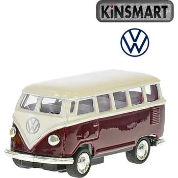 autíčko Kinsmart 1962 VW Classical Bus 1:64 vínový