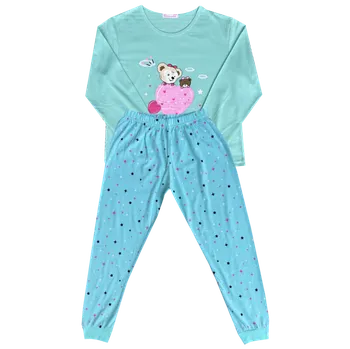 Dívčí oblečení SETINO Dívčí pyžamo dlouhý rukáv - Valerle Dream Barva: Tyrkysová, Velikost: 5.let (vel.104/110)