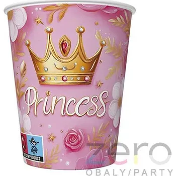 Jednorázové nádobí Pohárek (kelímek) nápojový papírový 0,25 l (8 ks) - princezna