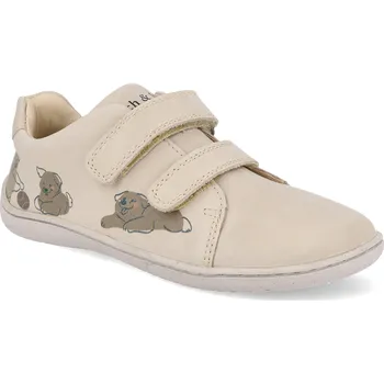 Dívčí obuv Stitch&Walk Barefoot dětské tenisky Stitch & Walk - beige bear pejsek béžové Velikost: 31