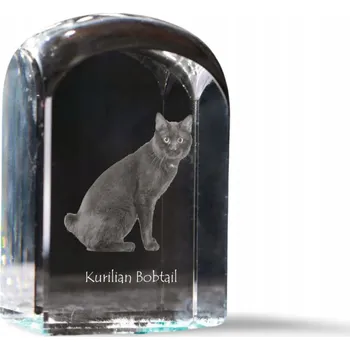 Obraz Kuryľský bobtail (kočka) - fotografie v křišťálu, suvenýr, těžítko na papír