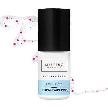 Lak na nehty Mistero Milano - Top coat - EASY-FIZZY PINK TOP NO WIPE 7ml